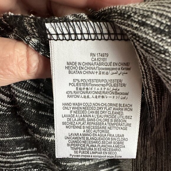 Bcbgmaxazria  Blouse Top Womens Marled Sleeveless Black Gray Faux Wrap Top Large - Picture 7 of 9